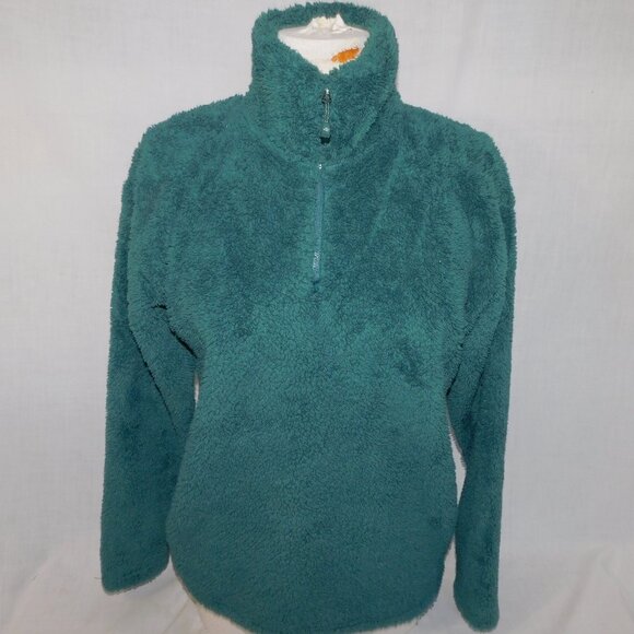 Eddie Bauer Womens S Green Quest Plush 2.0 1/4 Zip Teddy Fleece Sweater - Picture 1 of 7